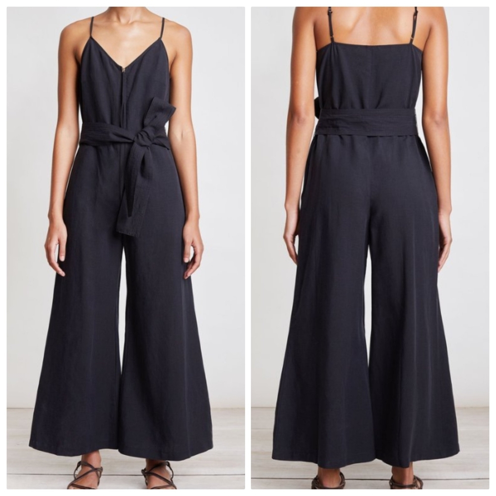 Apiece Apart Agiba Wide Leg Jumpsuit Size 0 Minimalist Tie Waist Vacation